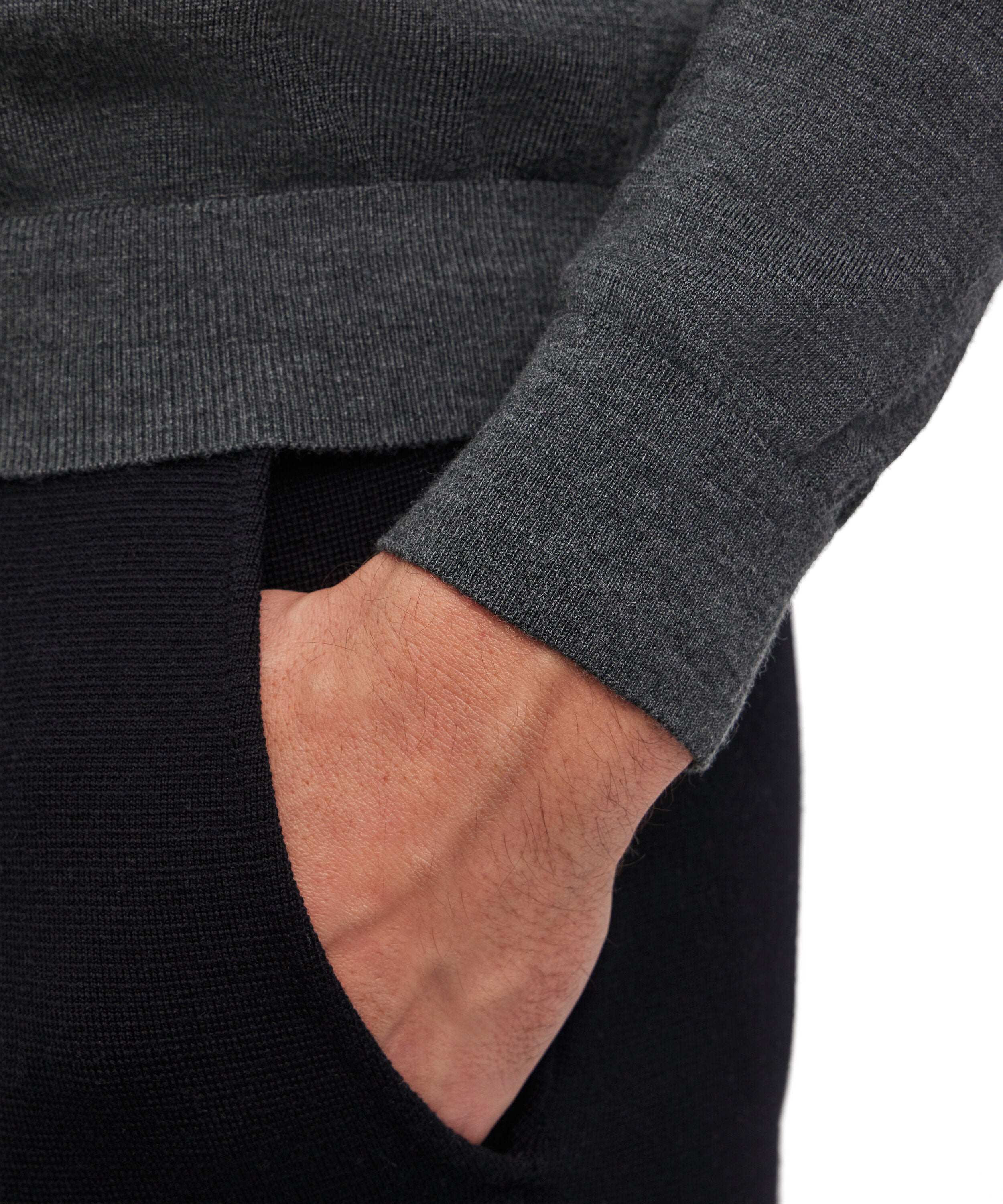 Falke Men Pullover Round-neck - Men - green mel.
