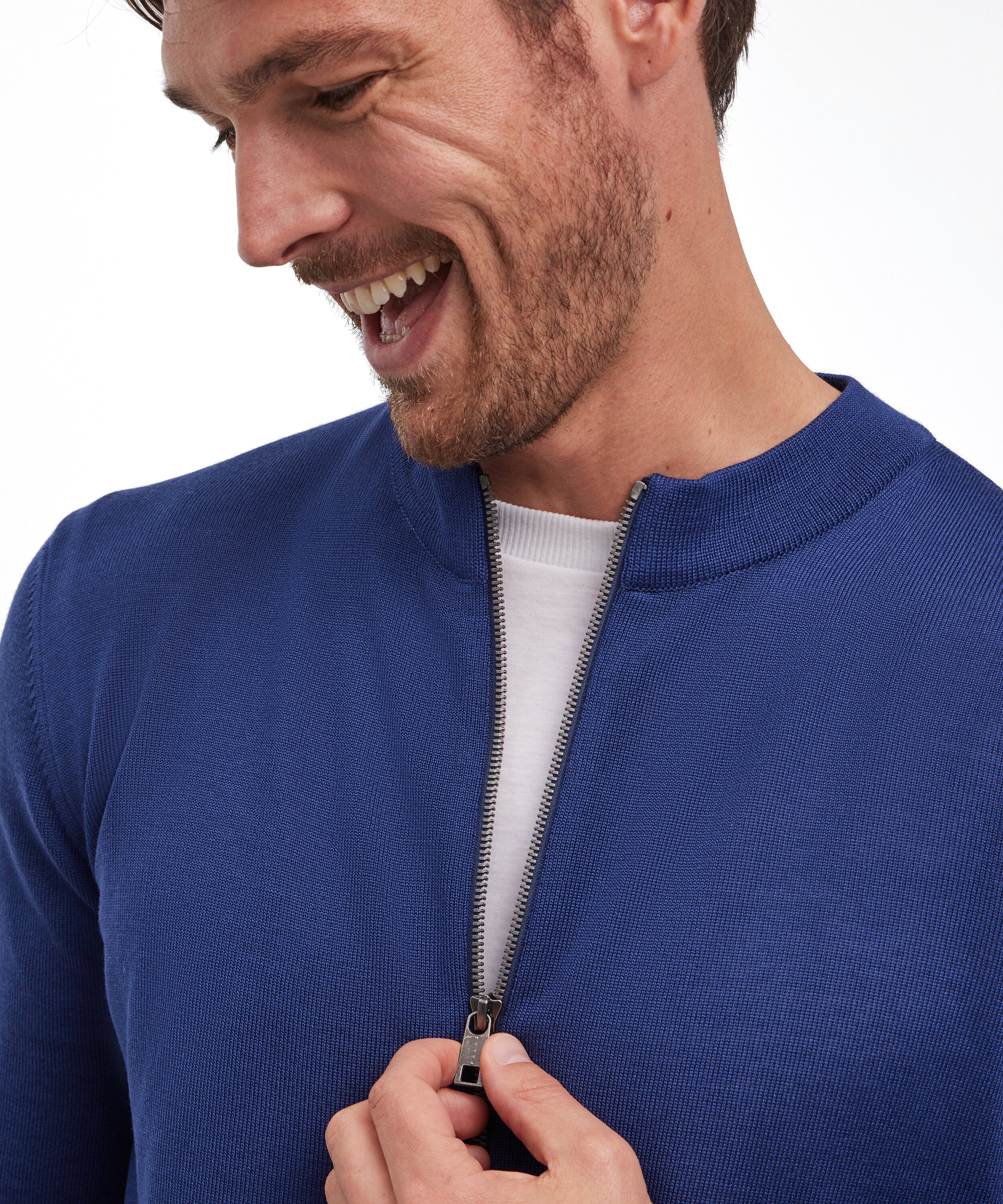 Falke Men Zip jacket Stand-up collar - Men - night blue