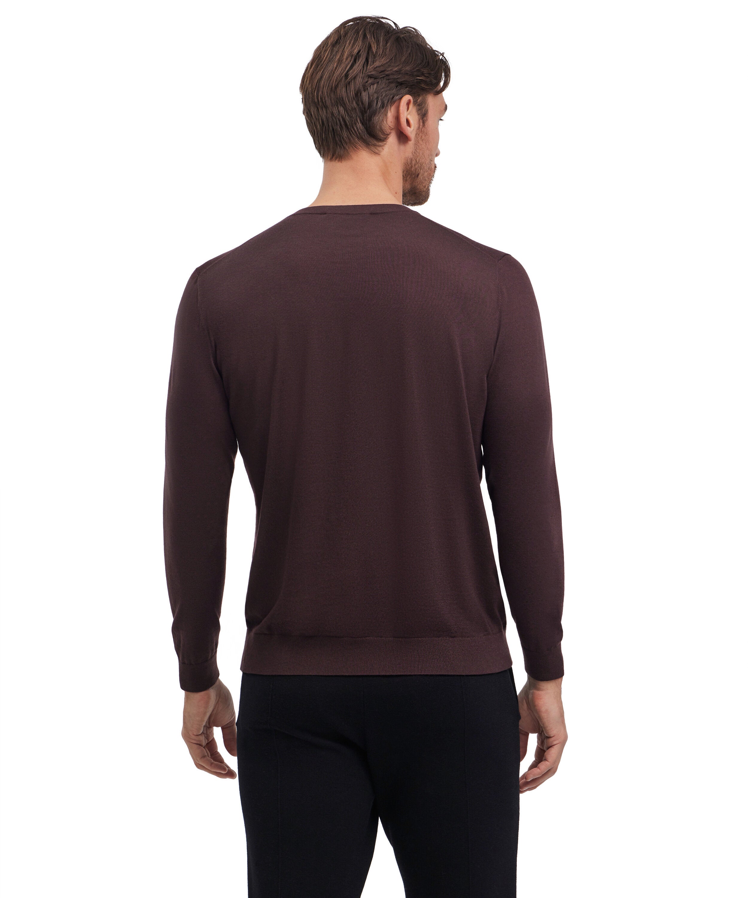 Falke Men Pullover Round-neck - Men - dark choco