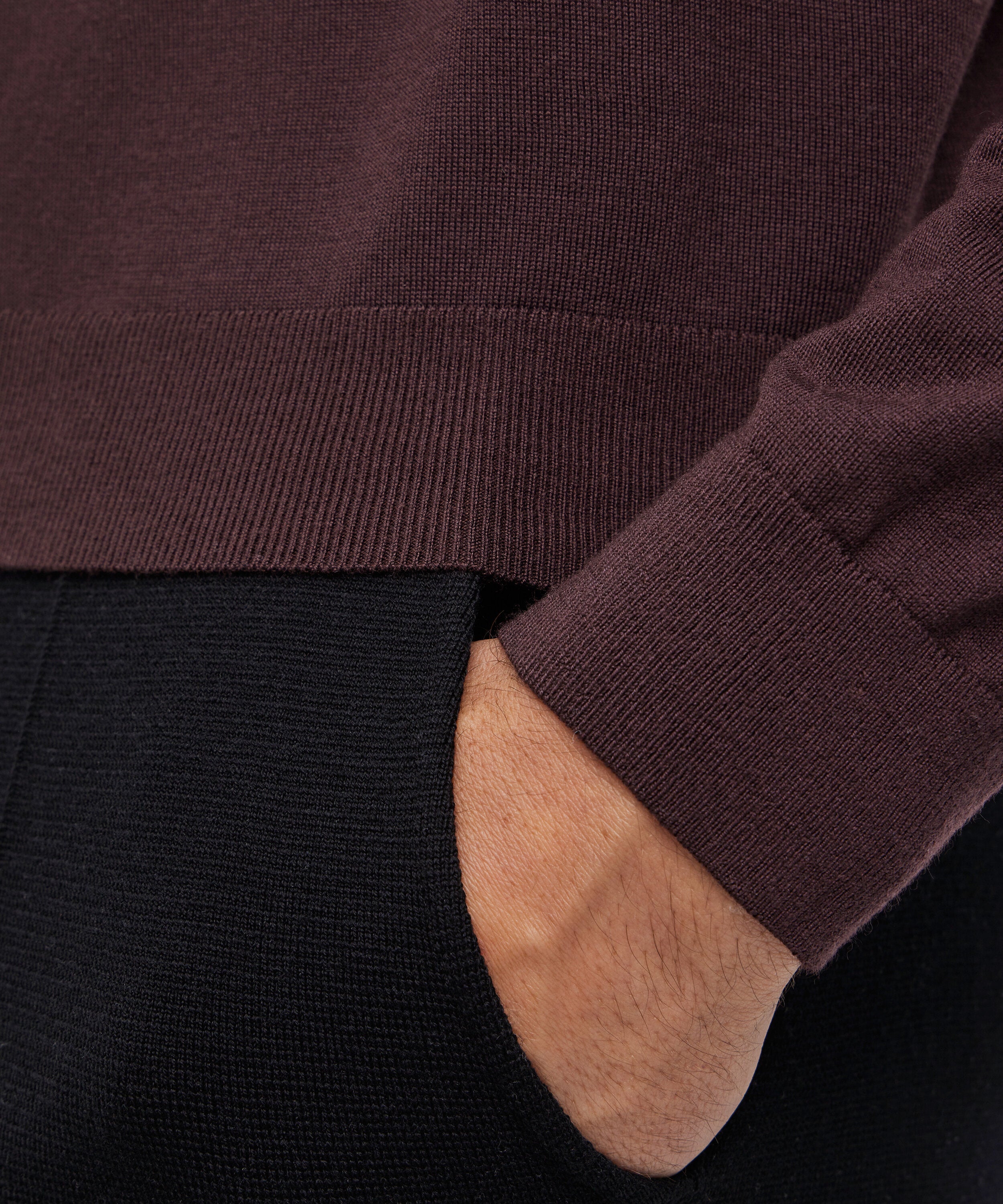 Falke Men Pullover Round-neck - Men - dark choco