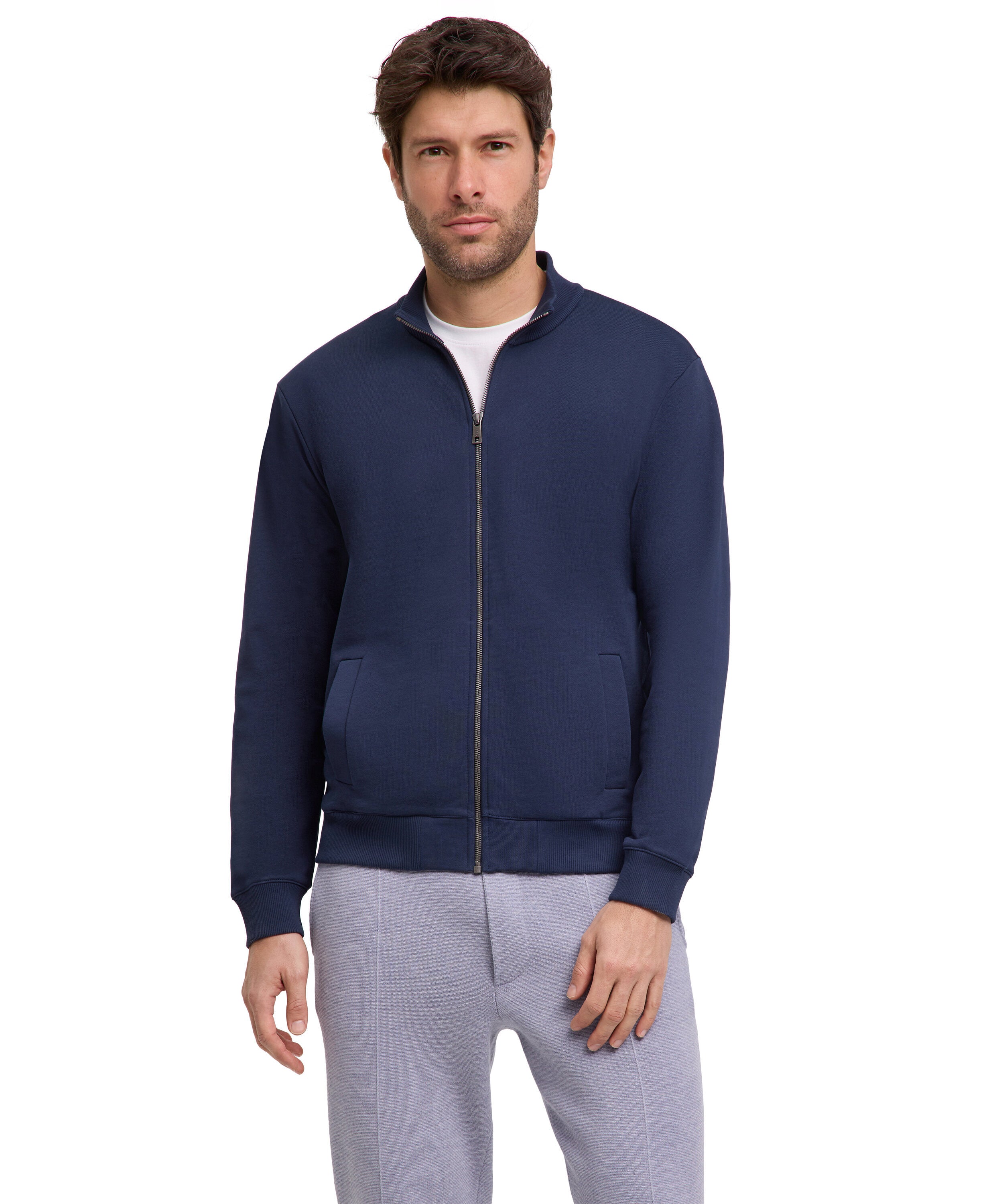 Falke Men Zip jacket Stand-up collar - Men - space blue