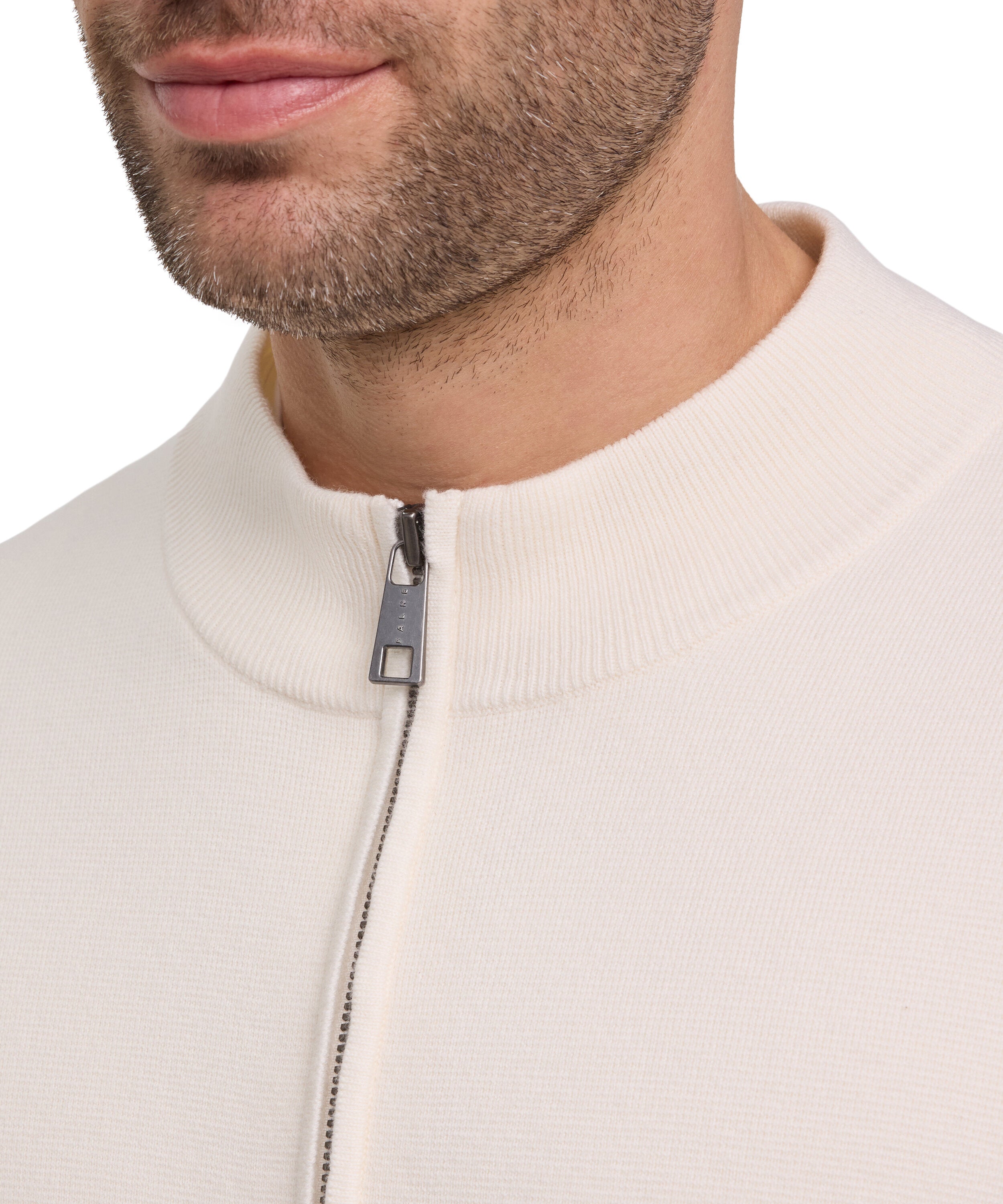 Falke Men Zip jacket Stand-up collar - Men - off-white