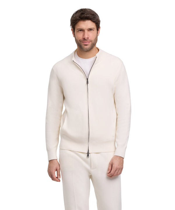 Falke Men Zip jacket Stand-up collar - Men - off-white