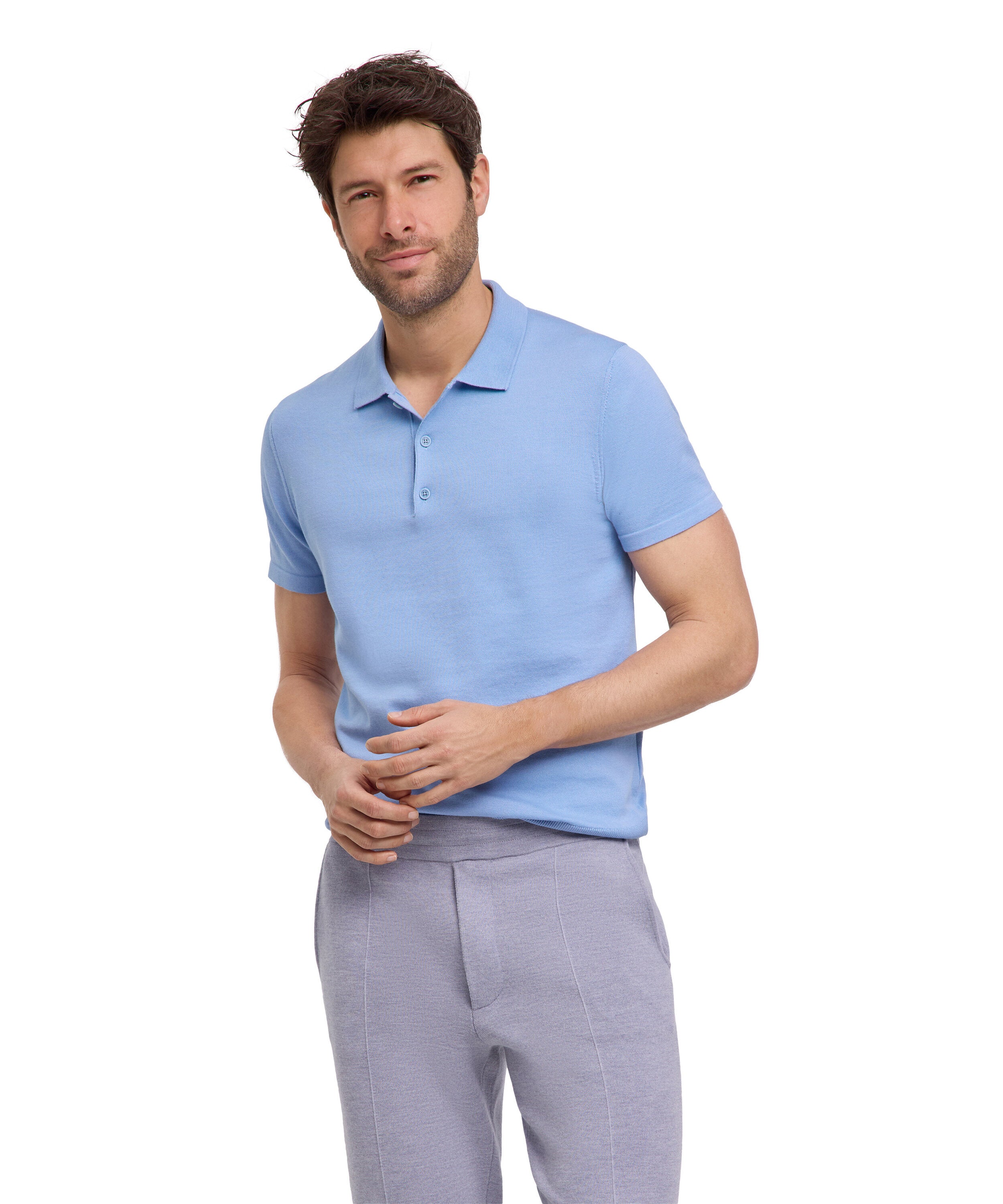 Falke Premium Knit Polo Men Polo shirt - Men - bleue