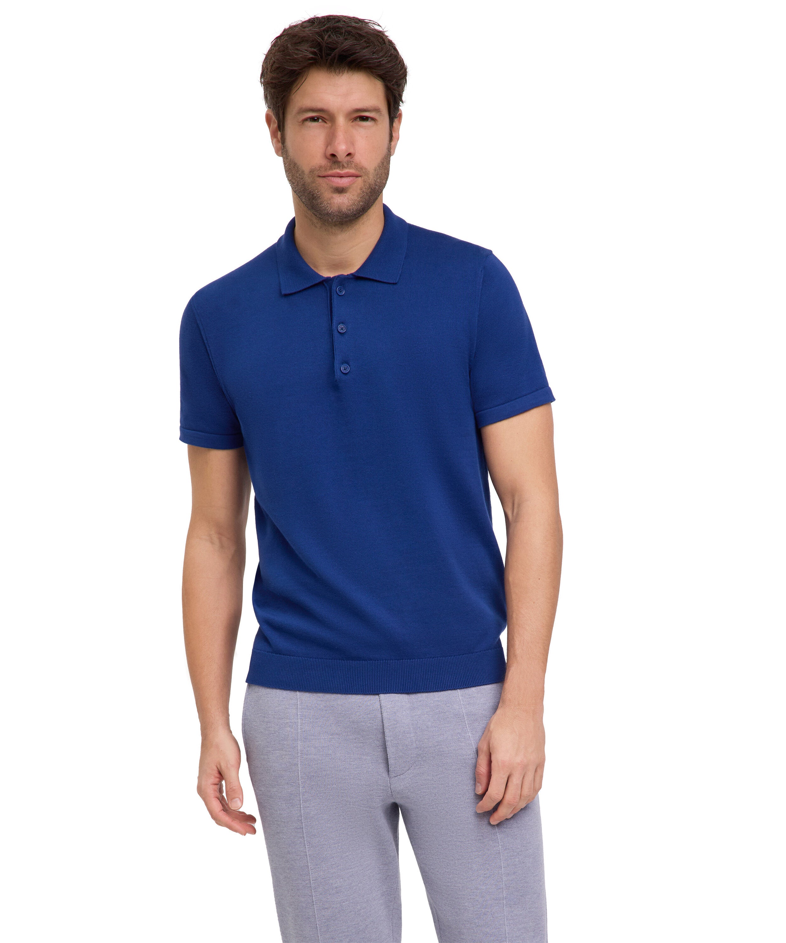 Falke Premium Knit Polo Men Polo shirt - Men - royal blue