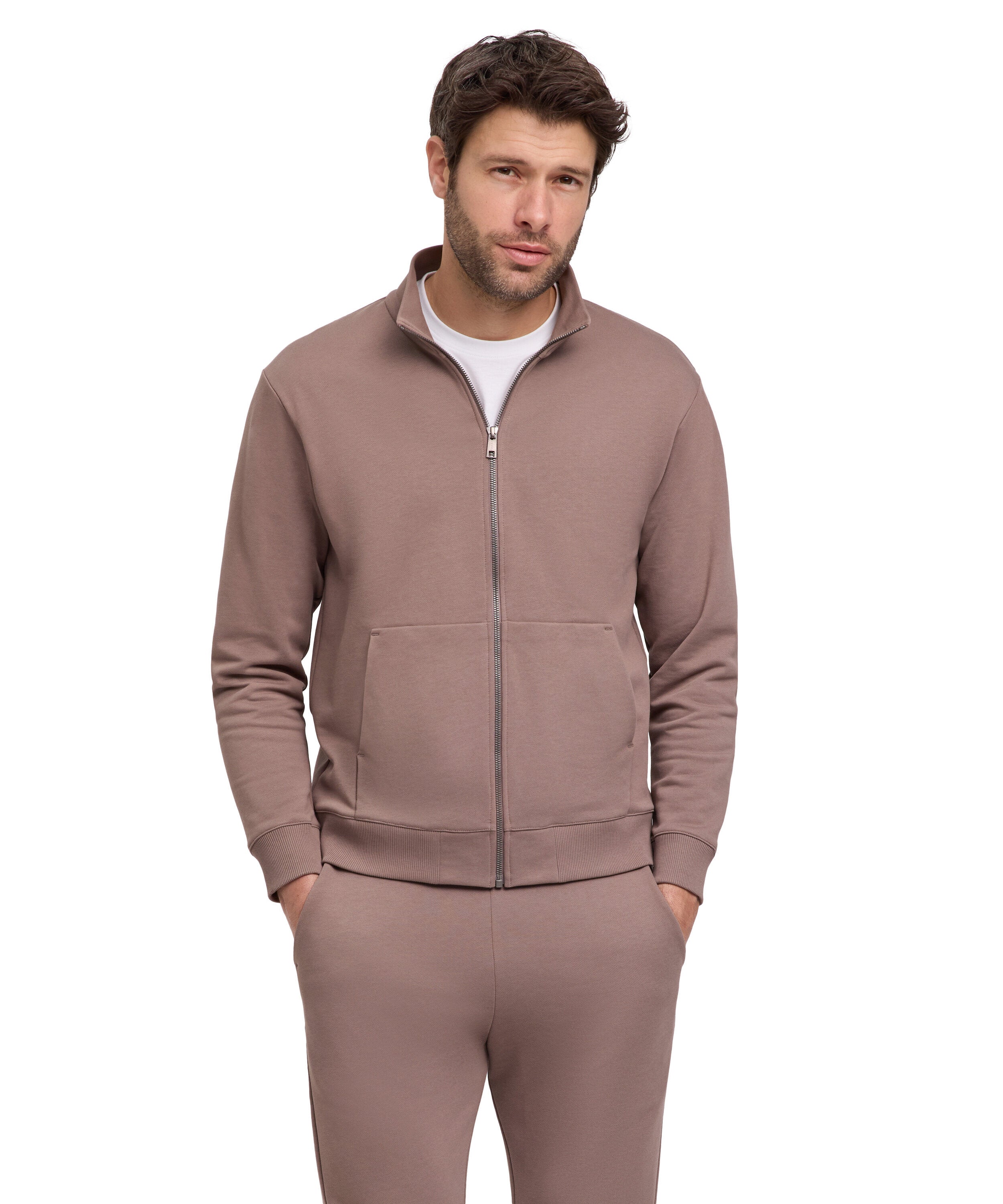 Falke Men Zip jacket Stand-up collar - Men - soil