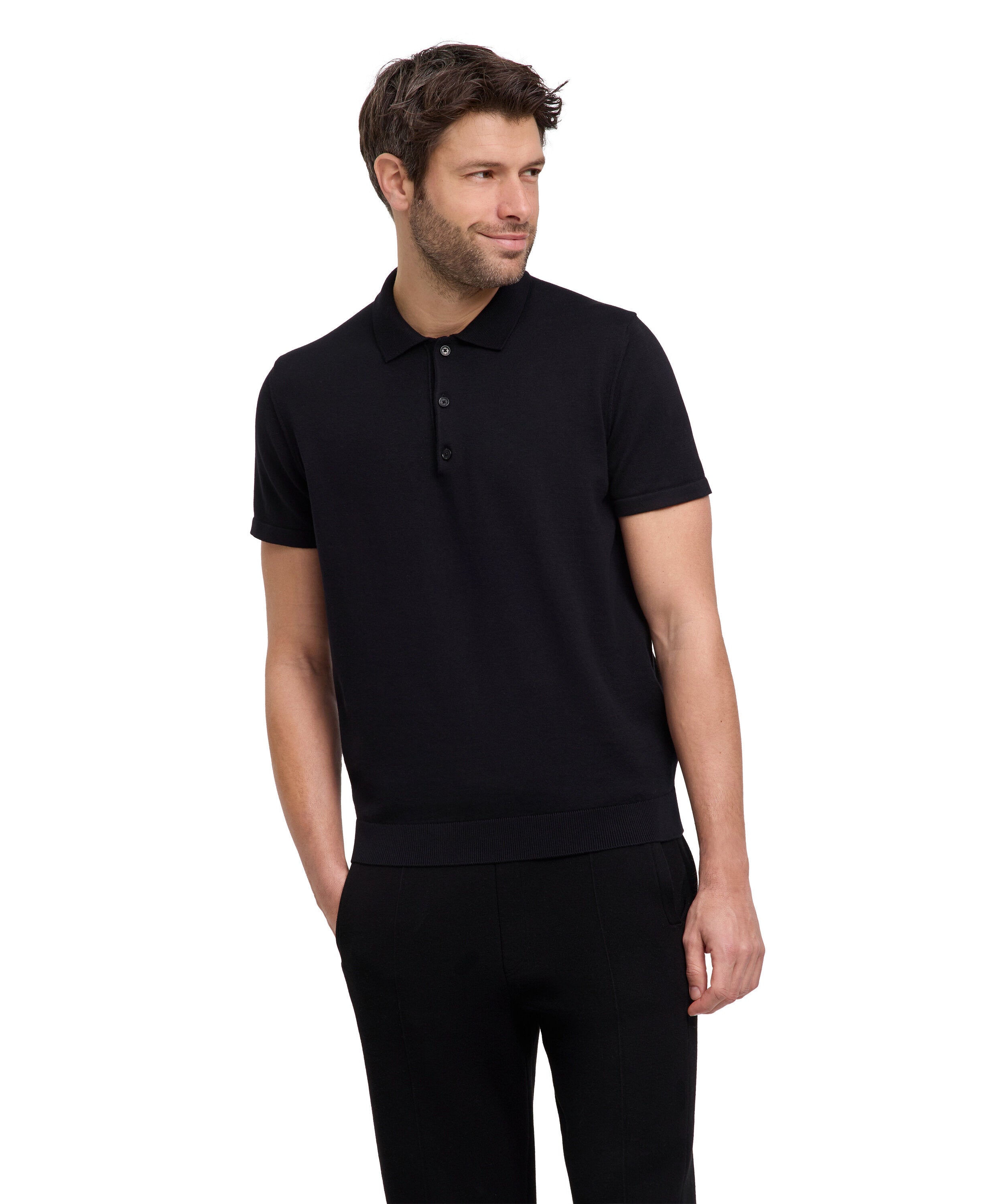 Falke Premium Knit Polo Men Polo shirt - Men - black