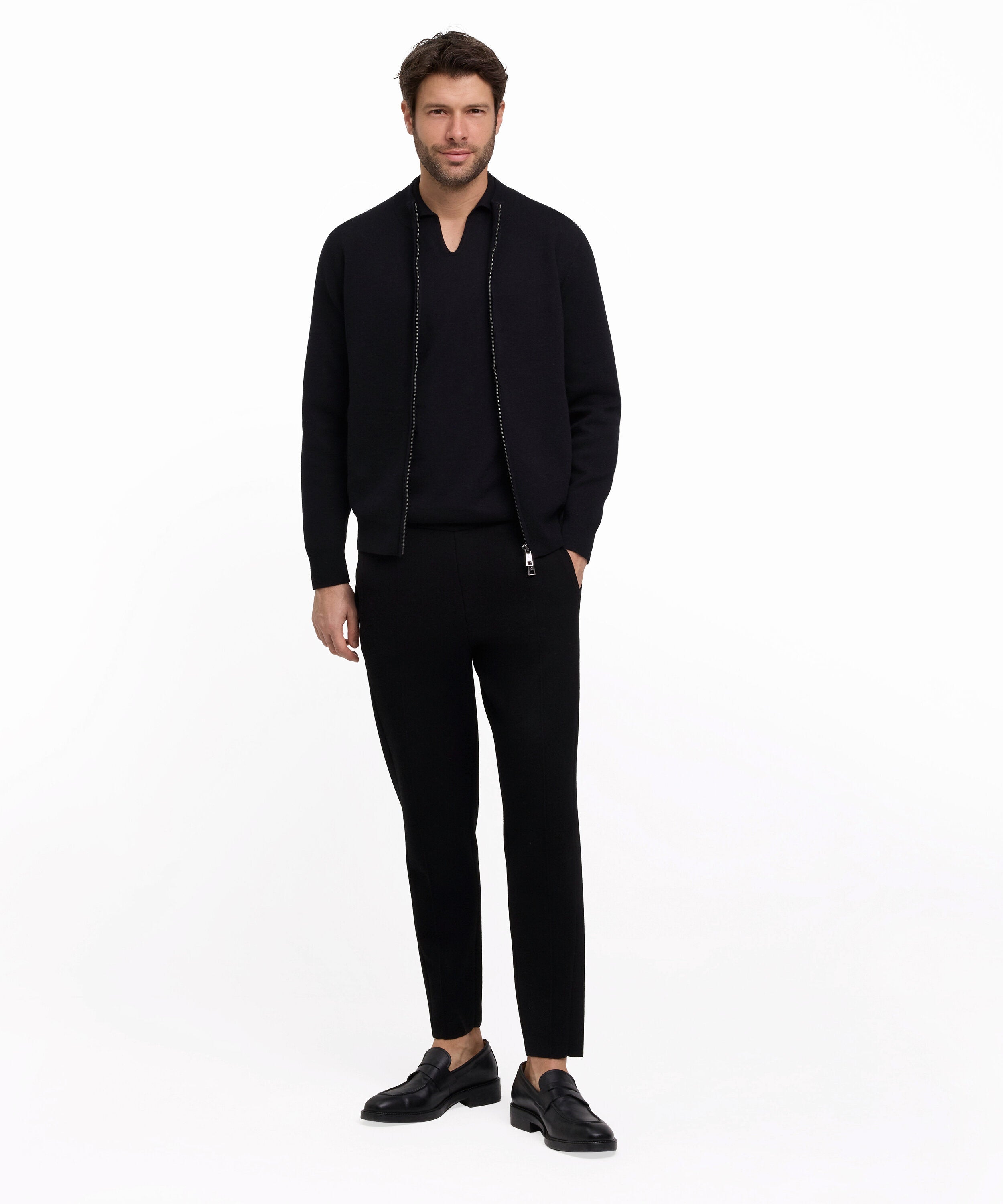 Falke Men Zip jacket Stand-up collar - Men - black