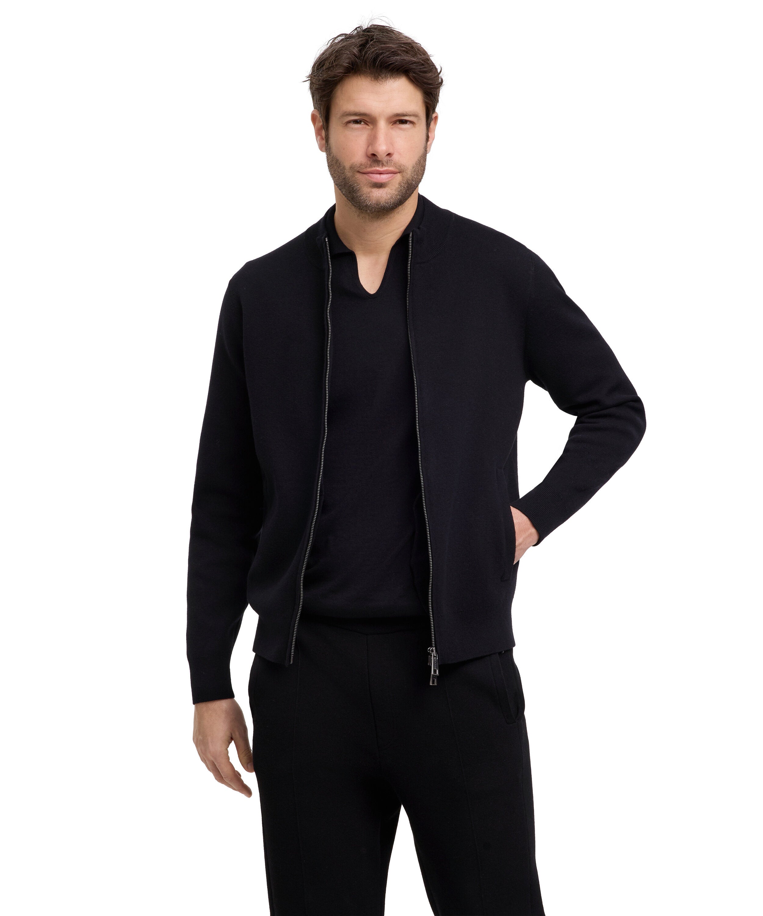 Falke Men Zip jacket Stand-up collar - Men - black