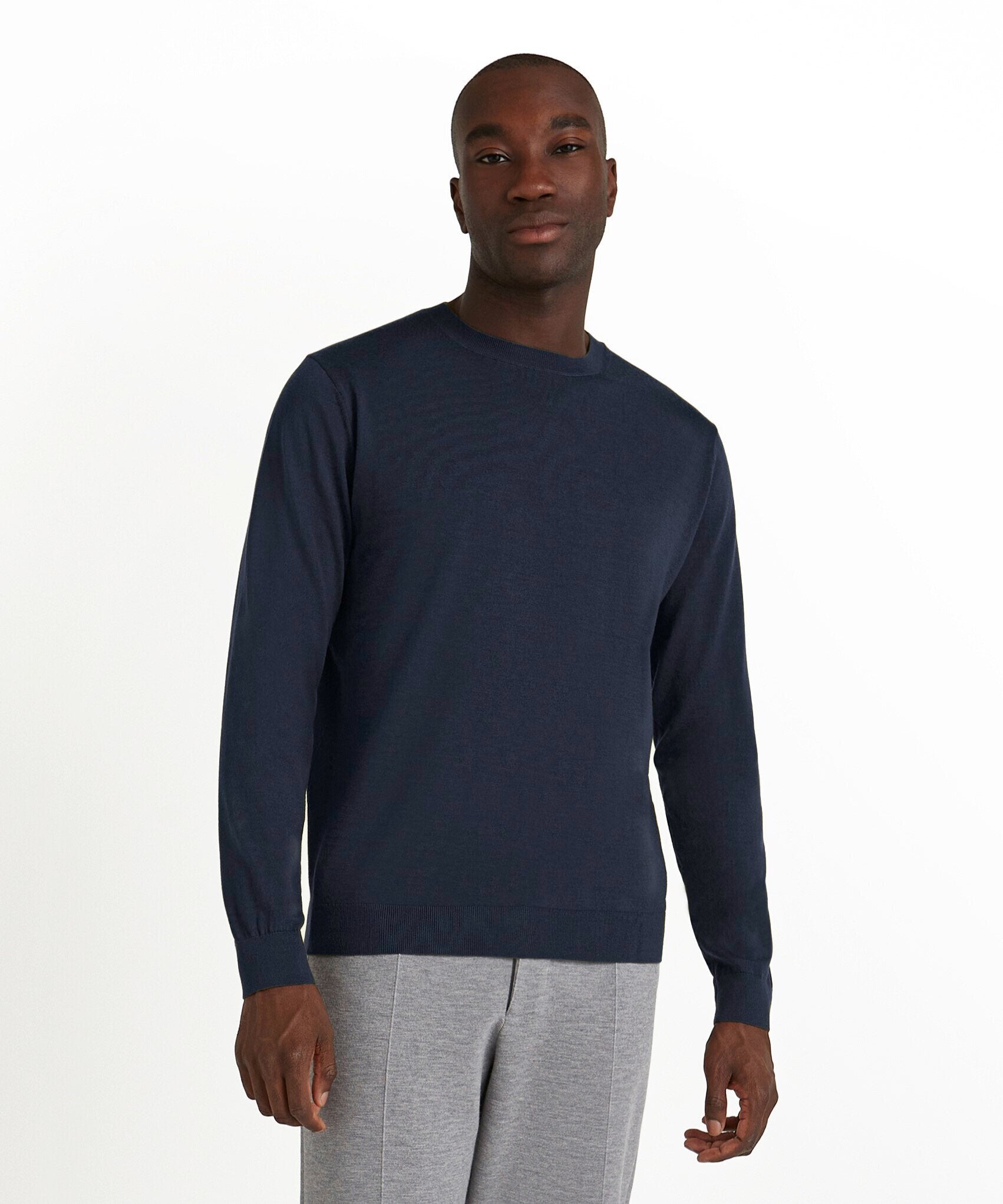 Falke Men Pullover Round-neck - Men - space blue