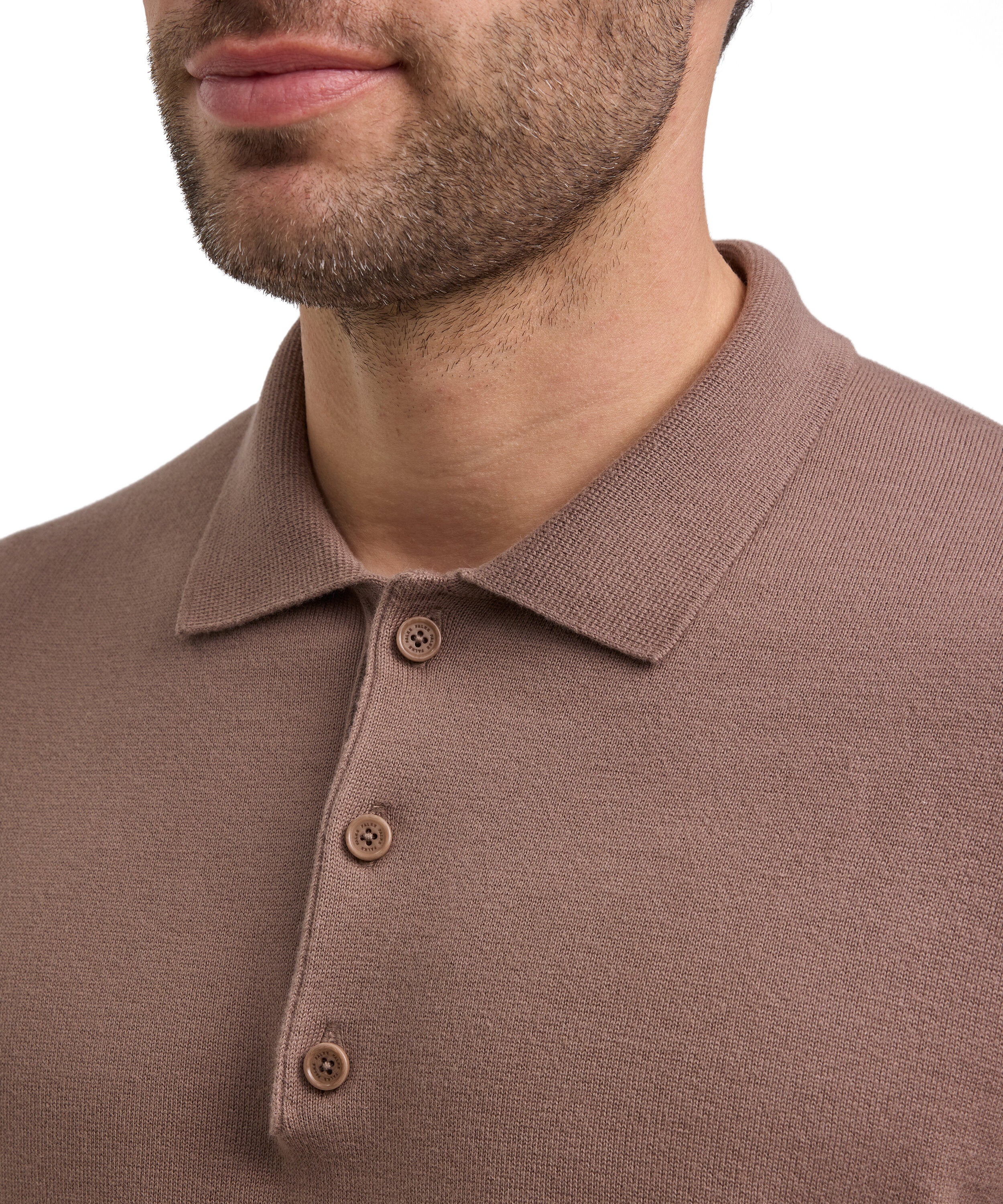 Falke Premium Knit Polo Men Polo shirt - Men - soil
