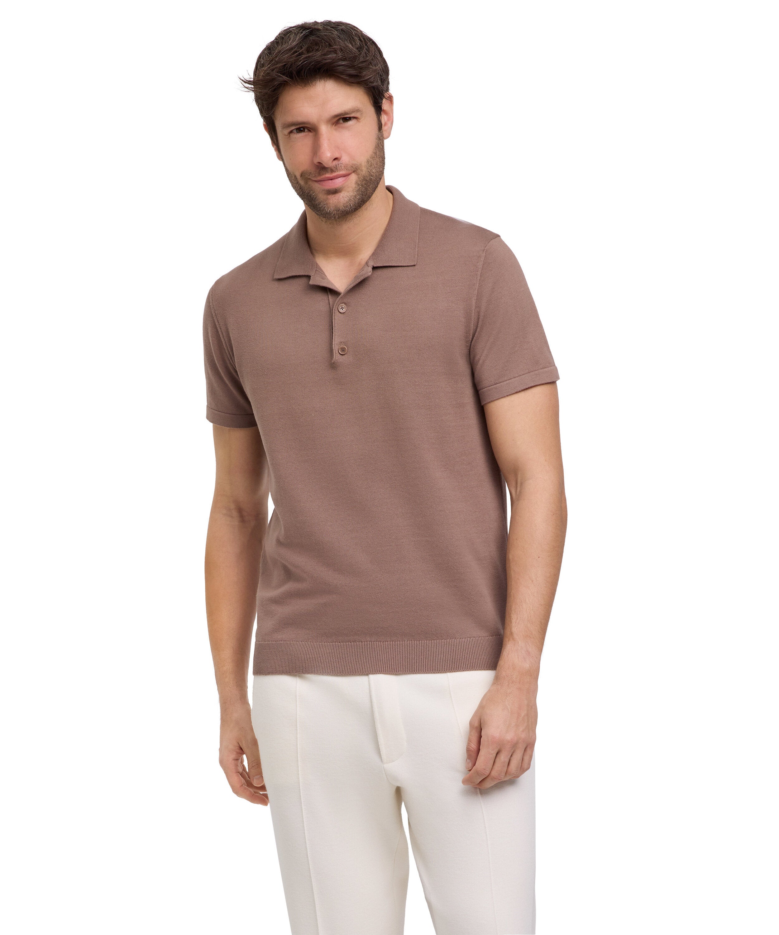 Falke Premium Knit Polo Men Polo shirt - Men - soil